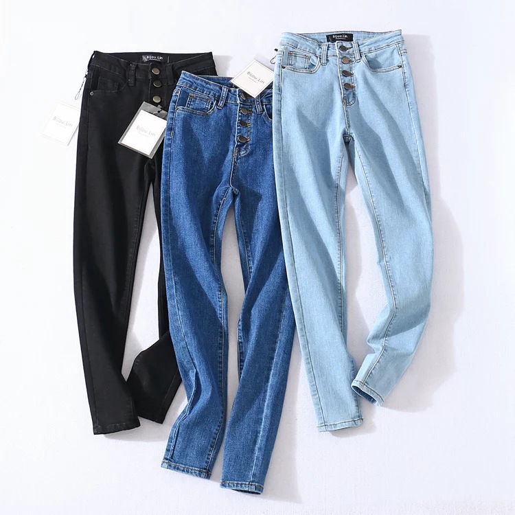 Four button high-rise jeans - CJdropshipping