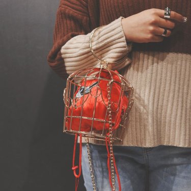Handbag birdcage shoulder bag—3