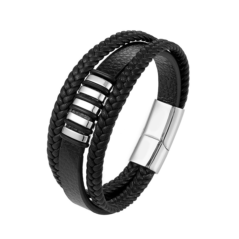 Men's multi-layer braided leather bracelet - CJdropshipping