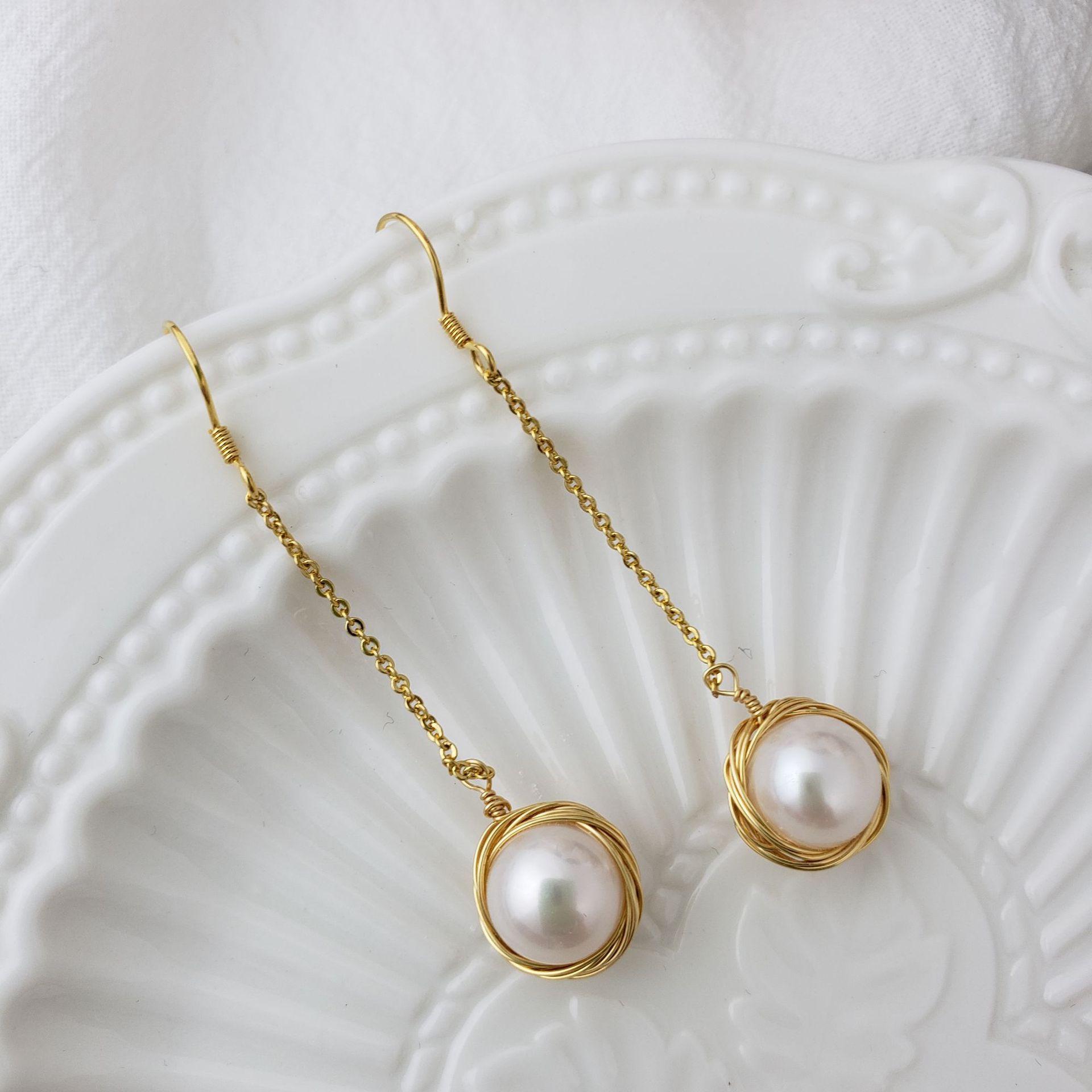 Women's Long Pearl Earrings - CJdropshipping