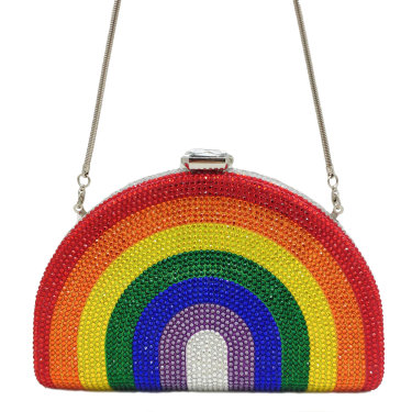 Hot diamond rainbow bag clutch—5