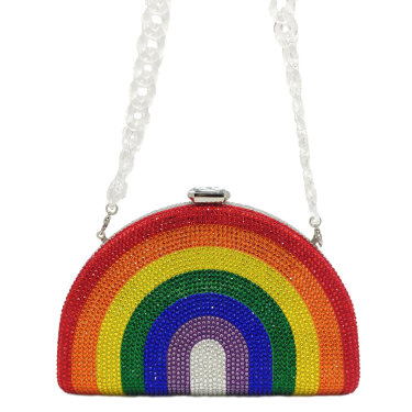 Hot diamond rainbow bag clutch—4