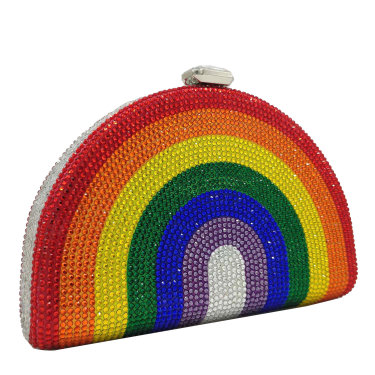 Hot diamond rainbow bag clutch—2