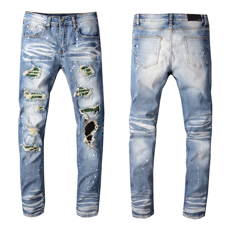 Men's ripped patch jeans - CJdropshipping