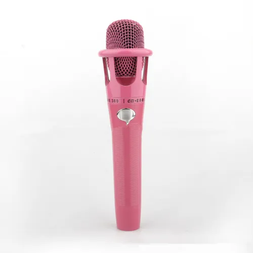 Color: Pink - E-300 handheld microphone network karaoke