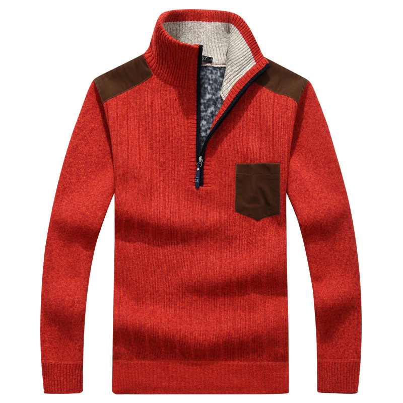 Fleece stand collar zipper sweater - CJdropshipping