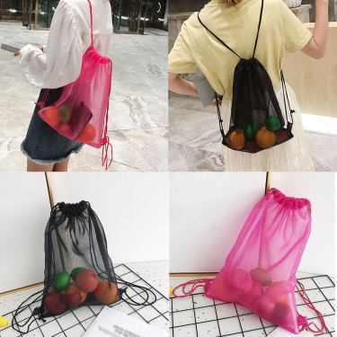 Reusable Shopping Bags Mesh Transparent Handbag—2