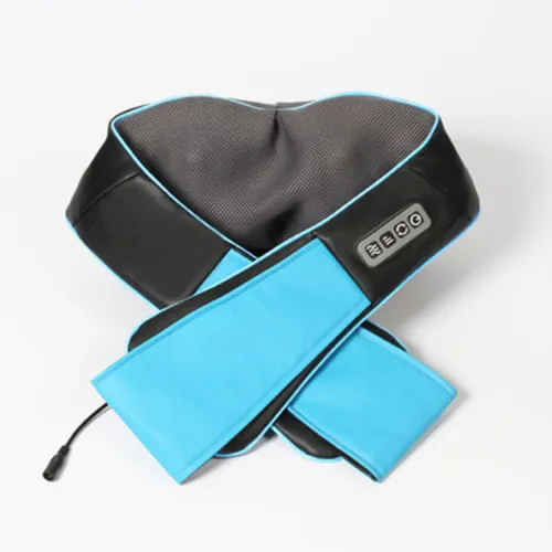 Color: Blue, Model: 4keys-US plug, Plug:  - Car U Shape Electrical Shiatsu Back Neck Shoulder Body Massager Infrared Heated Kneading Car Home Massager