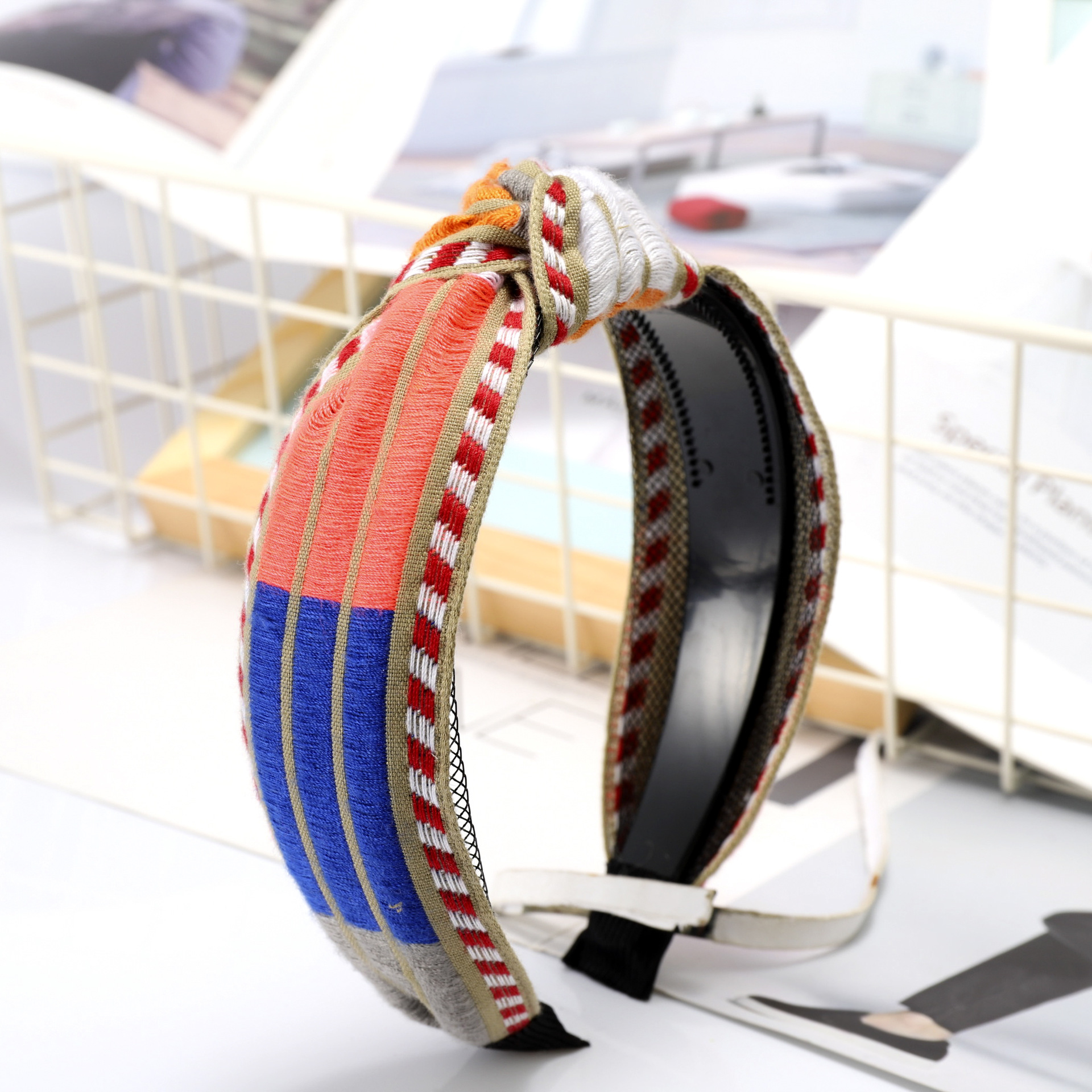 Korean-style headband - Orange Knotted