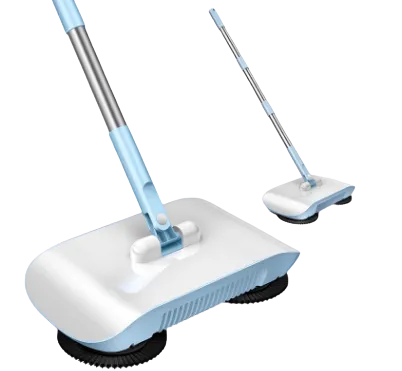 Color: Blue - Hand Push Sweeper Household Broom Dustpan Mop Floor All-in-one Machine Gift Mop Sweeper
