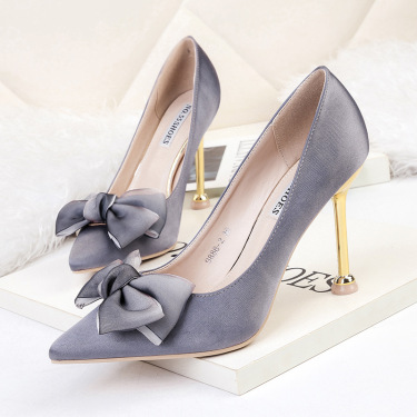 Sexy High Heels Stiletto Bow Women's Single Shoes—3