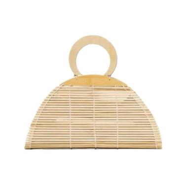 Bamboo Hand-woven Clutch Bag Natural Bamboo Bag Handbag—2