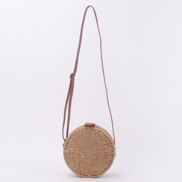 Round Straw Bags Women Summer Rattan Bag Handmade Woven Beach Cross Body Bag—12
