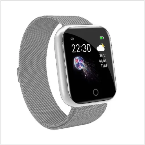 Color: Silver metal - I5 smart bracelet Bluetooth waterproof multifunction