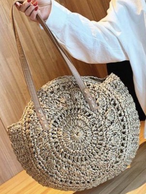 Round Straw Bags Women Summer Rattan Bag Handmade Woven Beach Cross Body Bag—2