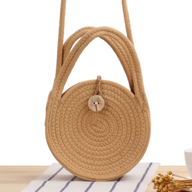 Round Straw Bags Women Summer Rattan Bag Handmade Woven Beach Cross Body Bag—10