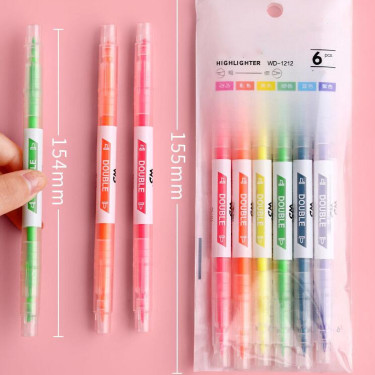 Double-Headed Marker Pen 6 Color Set Highlighter Pen—2