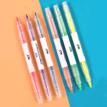 Double-Headed Marker Pen 6 Color Set Highlighter Pen—1