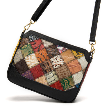 One Shoulder Bag Made Of Cow Hide And Colored Lady's Satchel—1