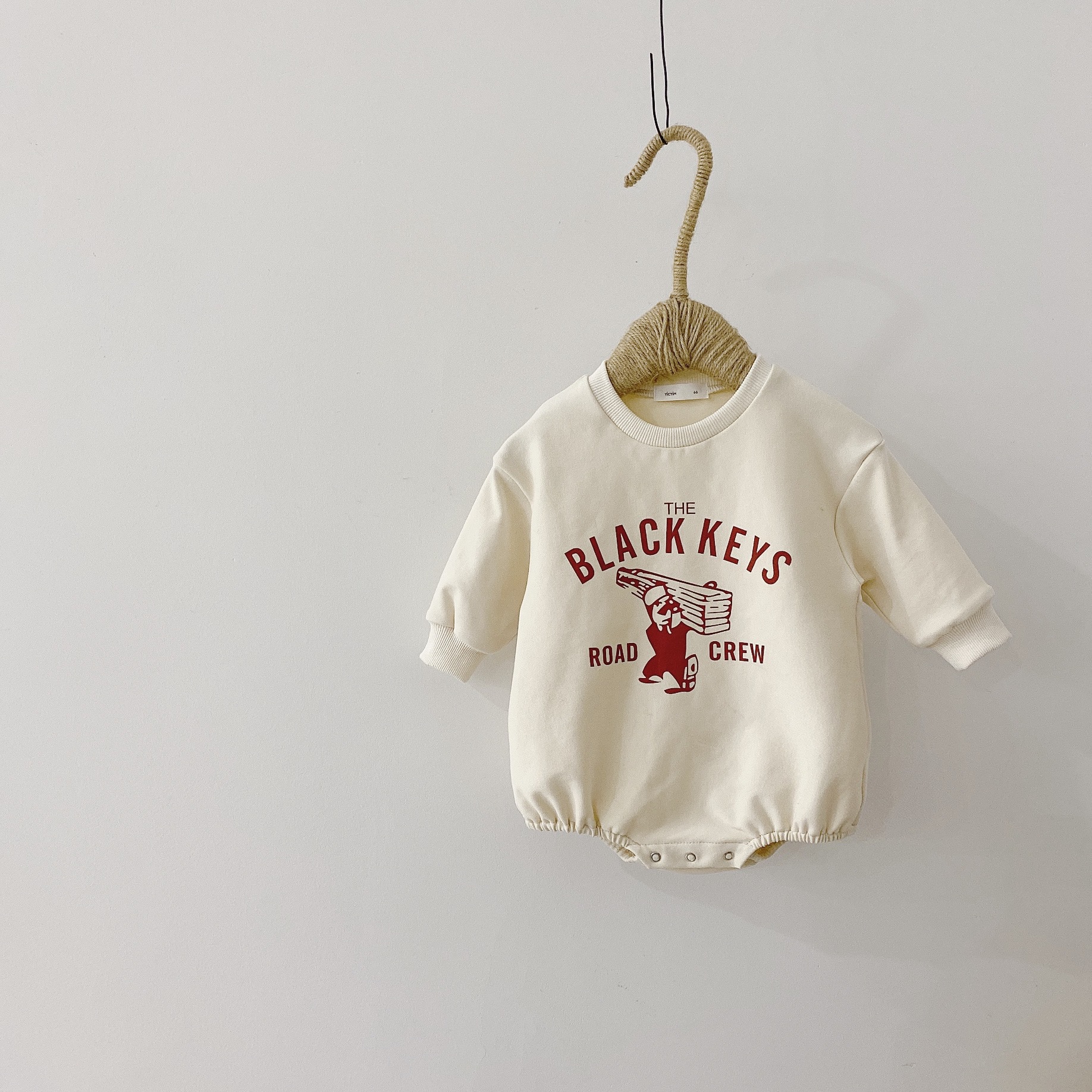 Color: Beige, Style: Jacket-100cm, Size:  - New Children's Letter Set Cotton Baby Top