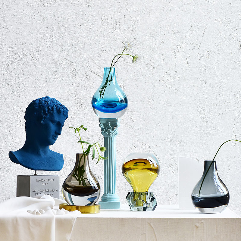 Nordic Simple Flat Glass Vase With Thick Bottom CJdropshipping