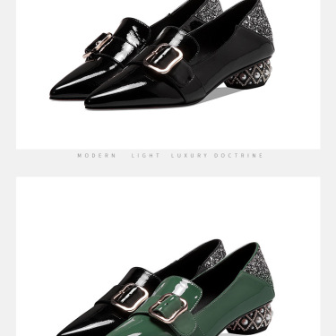 Women's Leather Plus Size Grete Mid-Heel Women's Shoes—3