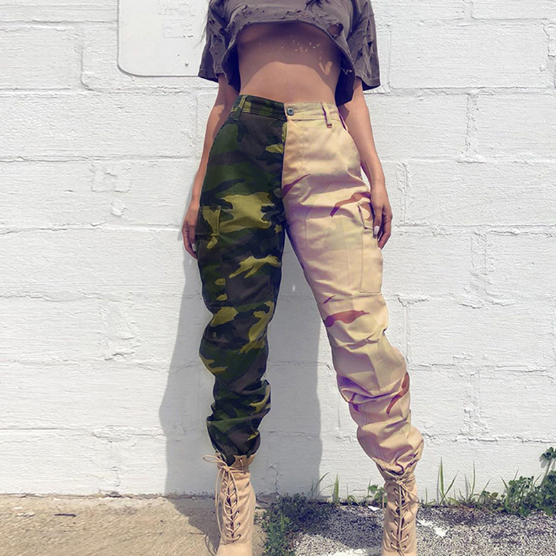 Sexy Pocket Cargo Pants for Women's Clash Camo Casual Pants ...