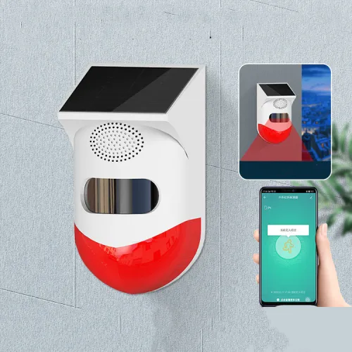 Style: WiFi version - Human Body Infrared Sensing Remote Control Solar Alarm