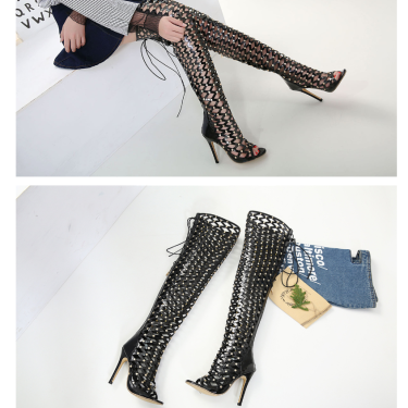 New high heels, fashion rivets over the knee boots, European and American sexy stiletto—3