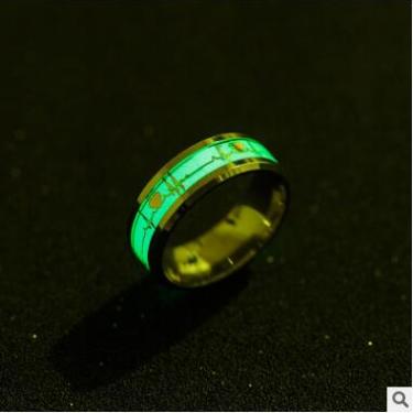 ECG Couple Carbon Fiber Ring Luminous Jewelry—1