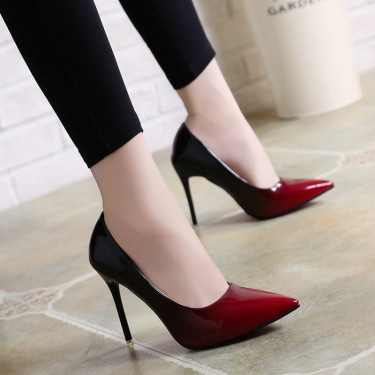 High heels stiletto single shoes gradient color—2