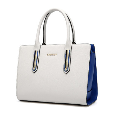 Fashion contrast leather handbag—1