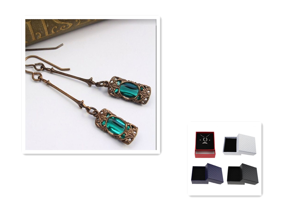 Long style gemstone earrings vintage bronze earrings CJdropshipping