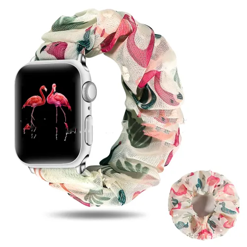 Color: Flamingo Champagne - Hair Tie Strap Calico Hair Tie
