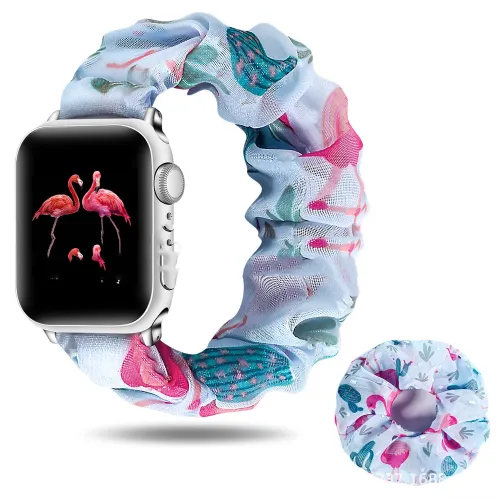 Color: Flamingo blue - Hair Tie Strap Calico Hair Tie