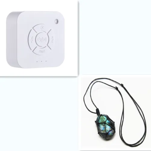 Color: White oval necklace set - Calm:tm: - The Sleep Sound Machine