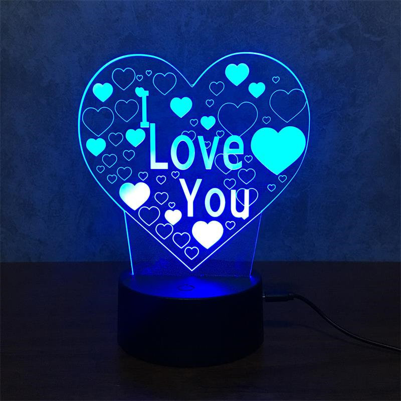 I LOVE YOU colorful 3D lights - CJdropshipping