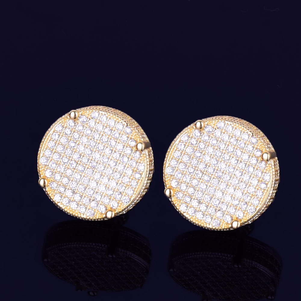 Copper inlaid zircon Round Earrings CJdropshipping