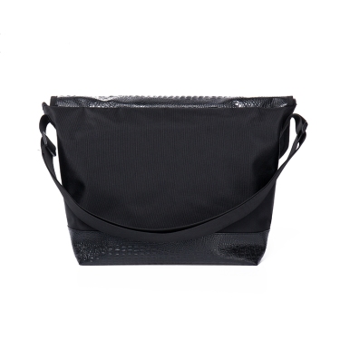 Comepack all black fashion large fashion postman bag—4