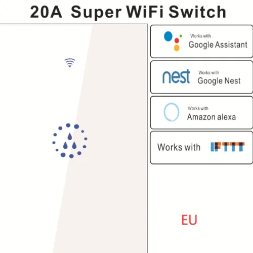 Color: White, Style: EU - Smart WIFI water heater touch switch mobile phone remote control high power switch