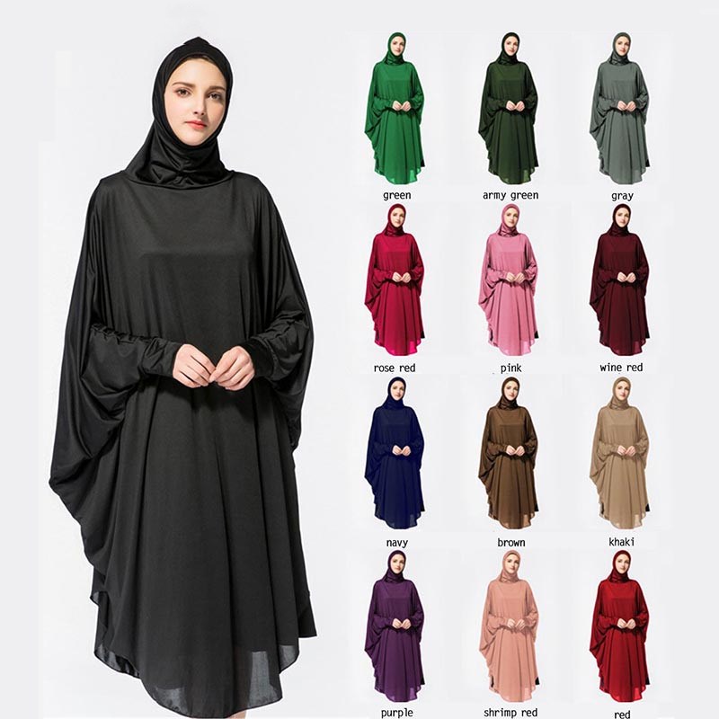 New muslim worship service bat robe with hijab - CJdropshipping