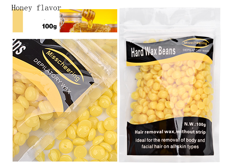 style: Honey flavor 300g - Hair Removing Hard Wax Beans 100g