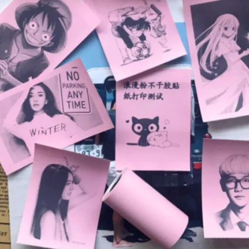 style: Sticker, Color: Pink1-Q3, quantity:  - PerPage Mini Wireless Portable Thermal Printer paper
