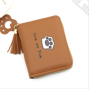 Small Wallets Handbag Card-Holder Coin-Purses Money Zipper Female Super Cat Cute Paw—1