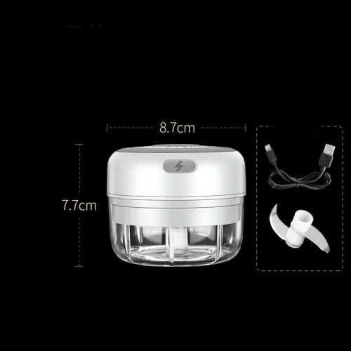 Color: White 100ml - Wireless Mini Baby Food Supplement Electric Garlic Pulling Garlic Pressing Garlic Stirring Garlic