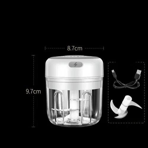 Color: White 250ml - Wireless Mini Baby Food Supplement Electric Garlic Pulling Garlic Pressing Garlic Stirring Garlic