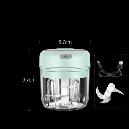 Color: Green 250ml - Wireless Mini Baby Food Supplement Electric Garlic Pulling Garlic Pressing Garlic Stirring Garlic
