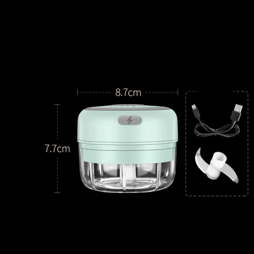 Color: Green 100ml - Wireless Mini Baby Food Supplement Electric Garlic Pulling Garlic Pressing Garlic Stirring Garlic