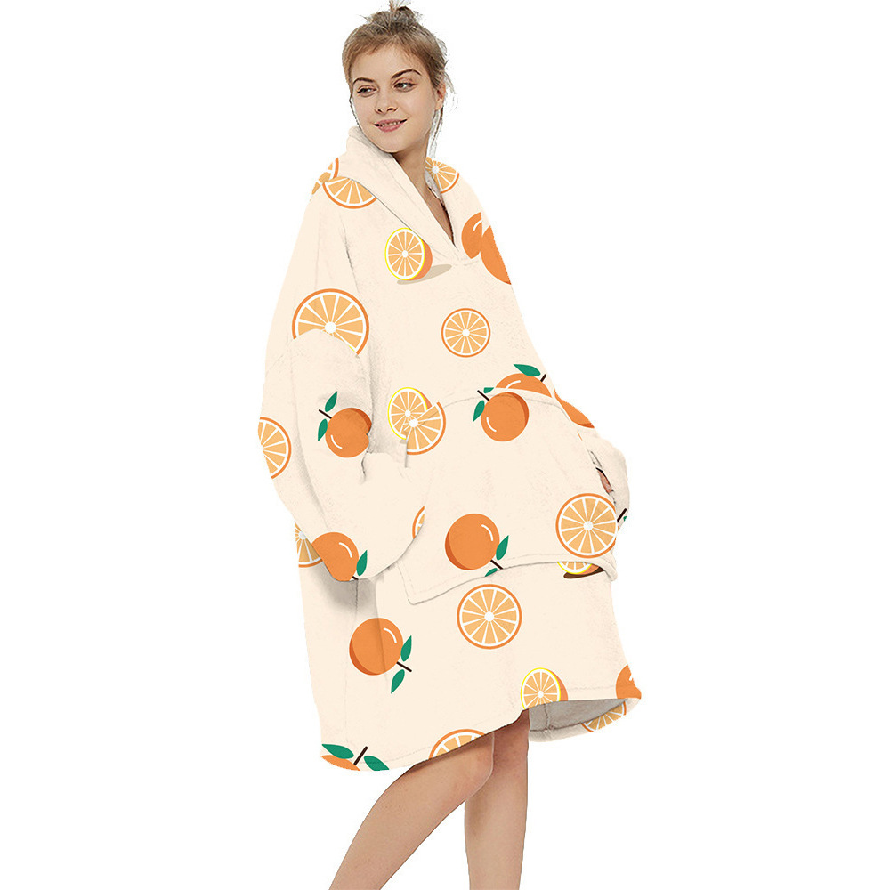 Oversized Hoodie Oodie Garlic Bread Printed Warm Layabout Blanket
