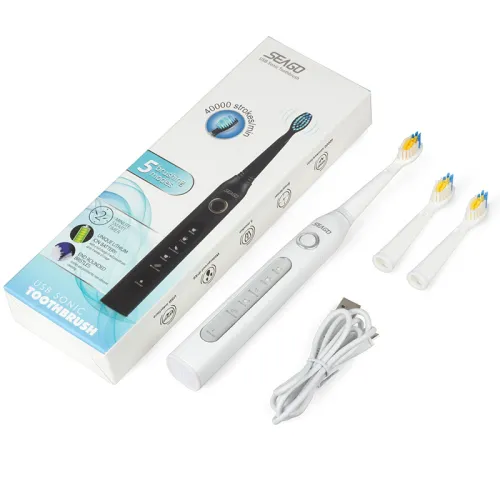 Color: White - Seago SG-507 Sonic Adult Electric Toothbrush